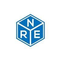 nre concept de logo de lettre initiales créatives. conception de lettre nre. création de logo de lettre nre sur fond noir. nre concept de logo de lettre initiales créatives. conception de lettre nre. vecteur