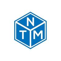 création de logo de lettre ntm sur fond noir. concept de logo de lettre initiales créatives ntm. conception de lettre ntm. vecteur