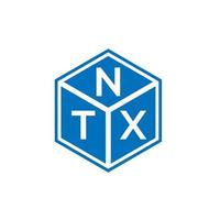 concept de logo de lettre initiales créatives ntx. conception de lettre ntx. création de logo de lettre ntx sur fond noir. concept de logo de lettre initiales créatives ntx. conception de lettre ntx. vecteur