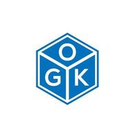 création de logo de lettre ogk sur fond noir. concept de logo de lettre initiales créatives ogk. conception de lettre ogk. vecteur