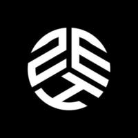 création de logo de lettre zeh sur fond noir. concept de logo de lettre initiales créatives zeh. conception de lettre zeh. vecteur
