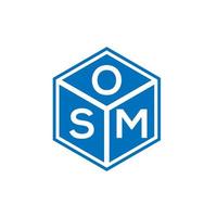création de logo de lettre osm sur fond noir. concept de logo de lettre initiales créatives osm. conception de lettre osm. vecteur