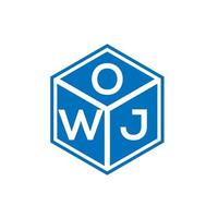 création de logo de lettre owj sur fond noir. owj concept de logo de lettre initiales créatives. conception de lettre owj. vecteur