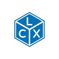 création de logo de lettre lcx sur fond noir. concept de logo de lettre initiales créatives lcx. conception de lettre lcx. vecteur