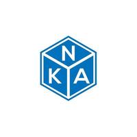 création de logo de lettre nka sur fond noir. concept de logo de lettre initiales créatives nka. conception de lettre nka. vecteur