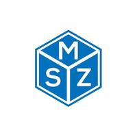 création de logo de lettre msz sur fond noir. concept de logo lettre initiales créatives msz. conception de lettre msz. vecteur