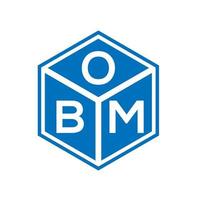 création de logo de lettre obm sur fond noir. concept de logo de lettre initiales créatives obm. conception de lettre obm. vecteur