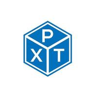 création de logo de lettre pxt sur fond noir. concept de logo de lettre initiales créatives pxt. conception de lettre pxt. vecteur