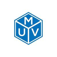 création de logo de lettre muv sur fond noir. concept de logo de lettre initiales créatives muv. conception de lettre muv. vecteur