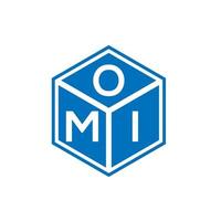 création de logo de lettre omi sur fond noir. concept de logo de lettre initiales créatives omi. conception de lettre omi. vecteur