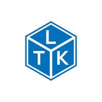 création de logo de lettre ltk sur fond noir. concept de logo de lettre initiales créatives ltk. conception de lettre ltk. vecteur