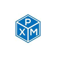 création de logo de lettre pxm sur fond noir. concept de logo de lettre initiales créatives pxm. conception de lettre pxm. vecteur