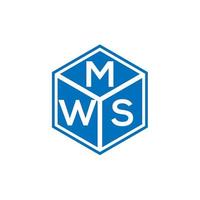 création de logo de lettre mws sur fond noir. concept de logo de lettre initiales créatives mws. conception de lettre mws. vecteur