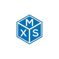 création de logo de lettre mxs sur fond noir. concept de logo de lettre initiales créatives mxs. conception de lettre mxs. vecteur