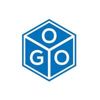 création de logo de lettre ogo sur fond noir. concept de logo de lettre initiales créatives ogo. conception de lettre ogo. vecteur