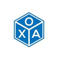 création de logo de lettre oxa sur fond noir. concept de logo de lettre initiales créatives oxa. conception de lettre oxa. vecteur