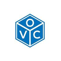 création de logo de lettre ovc sur fond noir. concept de logo de lettre initiales créatives ovc. conception de lettre ovc. vecteur