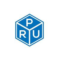 création de logo de lettre pru sur fond noir. concept de logo de lettre initiales créatives pru. conception de lettre pru. vecteur