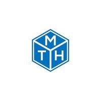 création de logo de lettre mth sur fond noir. concept de logo de lettre initiales créatives mth. conception de lettre mth. vecteur