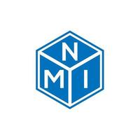 création de logo de lettre nmi sur fond noir. concept de logo de lettre initiales créatives nmi. conception de lettre nmi. vecteur