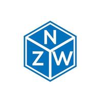 création de logo de lettre nzw sur fond noir. concept de logo de lettre initiales créatives nzw. conception de lettre nzw. vecteur