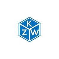 création de logo de lettre kzw sur fond noir. kzw concept de logo de lettre initiales créatives. conception de lettre kzw. vecteur