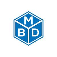 création de logo de lettre mbd sur fond noir. concept de logo de lettre initiales créatives mbd. conception de lettre mbd. vecteur