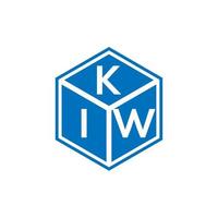 création de logo de lettre kiw sur fond noir. concept de logo de lettre initiales créatives kiw. conception de lettre kiw. vecteur