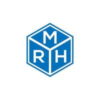 création de logo de lettre mrh sur fond noir. concept de logo de lettre initiales créatives mrh. conception de lettre mrh. vecteur