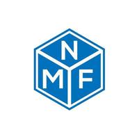 création de logo de lettre nmf sur fond noir. concept de logo de lettre initiales créatives nmf. conception de lettre nmf. vecteur