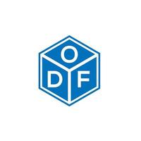 création de logo de lettre odf sur fond noir. concept de logo de lettre initiales créatives odf. conception de lettre odf. vecteur