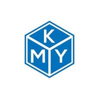 création de logo de lettre kmy sur fond noir. concept de logo de lettre initiales créatives kmy. conception de lettre kmy.