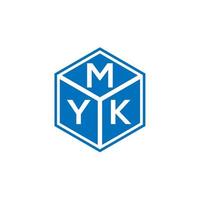 création de logo de lettre myk sur fond noir. concept de logo de lettre initiales créatives myk. conception de lettre myk. vecteur