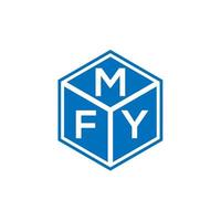 création de logo de lettre mfy sur fond noir. concept de logo de lettre initiales créatives mfy. conception de lettre mfy. vecteur