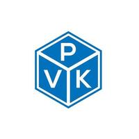 création de logo de lettre pvk sur fond noir. concept de logo de lettre initiales créatives pvk. conception de lettre pvk. vecteur