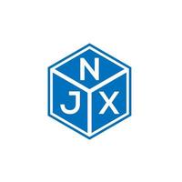 création de logo de lettre njx sur fond noir. concept de logo de lettre initiales créatives njx. conception de lettre njx. vecteur