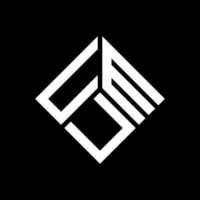 création de logo de lettre umu sur fond noir. concept de logo de lettre initiales créatives umu. conception de lettre umu. vecteur