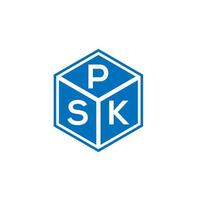 création de logo de lettre psk sur fond noir. concept de logo de lettre initiales créatives psk. conception de lettre psk. vecteur