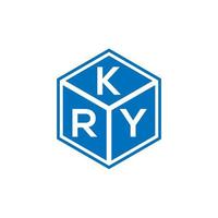 création de logo de lettre kry sur fond noir. concept de logo de lettre initiales créatives kry. conception de lettre kry. vecteur