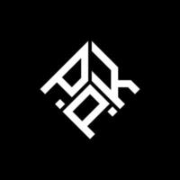 création de logo de lettre pkp sur fond noir. concept de logo de lettre initiales créatives pkp. conception de lettre pkp. vecteur