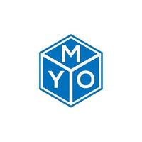 création de logo de lettre myo sur fond noir. concept de logo de lettre initiales créatives myo. conception de lettre myo. vecteur