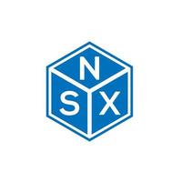 création de logo de lettre nsx sur fond noir. concept de logo de lettre initiales créatives nsx. conception de lettre nsx. vecteur