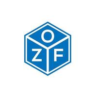 création de logo de lettre ozf sur fond noir. concept de logo de lettre initiales créatives ozf. conception de lettre ozf. vecteur