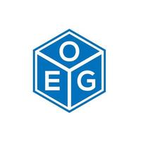 création de logo de lettre oeg sur fond noir. concept de logo de lettre initiales créatives oeg. conception de lettre oeg. vecteur