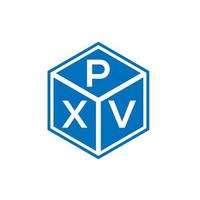 création de logo de lettre pxv sur fond noir. concept de logo de lettre initiales créatives pxv. conception de lettre pxv. vecteur