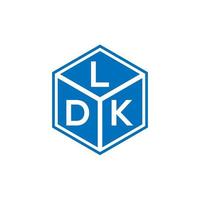 création de logo de lettre ldk sur fond noir. concept de logo de lettre initiales créatives ldk. conception de lettre ldk. vecteur