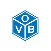 création de logo de lettre ovb sur fond noir. concept de logo de lettre initiales créatives ovb. conception de lettre ovb. vecteur