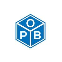 création de logo de lettre opb sur fond noir. concept de logo de lettre initiales créatives opb. conception de lettre opb. vecteur