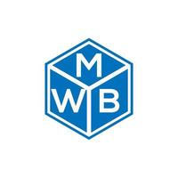 création de logo de lettre mwb sur fond noir. concept de logo de lettre initiales créatives mwb. conception de lettre mwb. vecteur