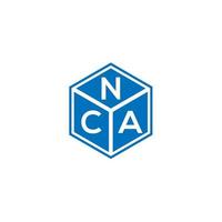 création de logo de lettre nca sur fond noir. concept de logo de lettre initiales créatives nca. conception de lettre nca. vecteur